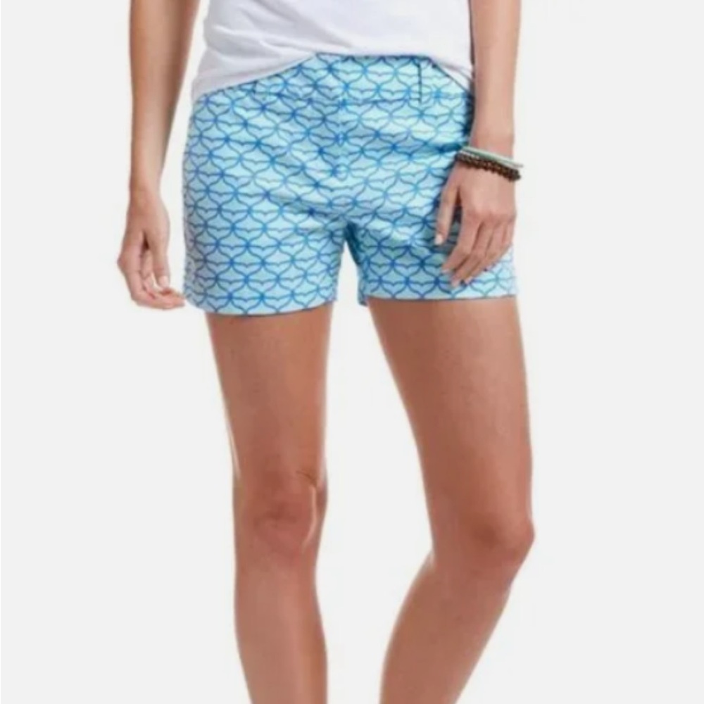 Vineyard Vines Women's Whale Tail Dayboat Shorts Crystal Blue 00
